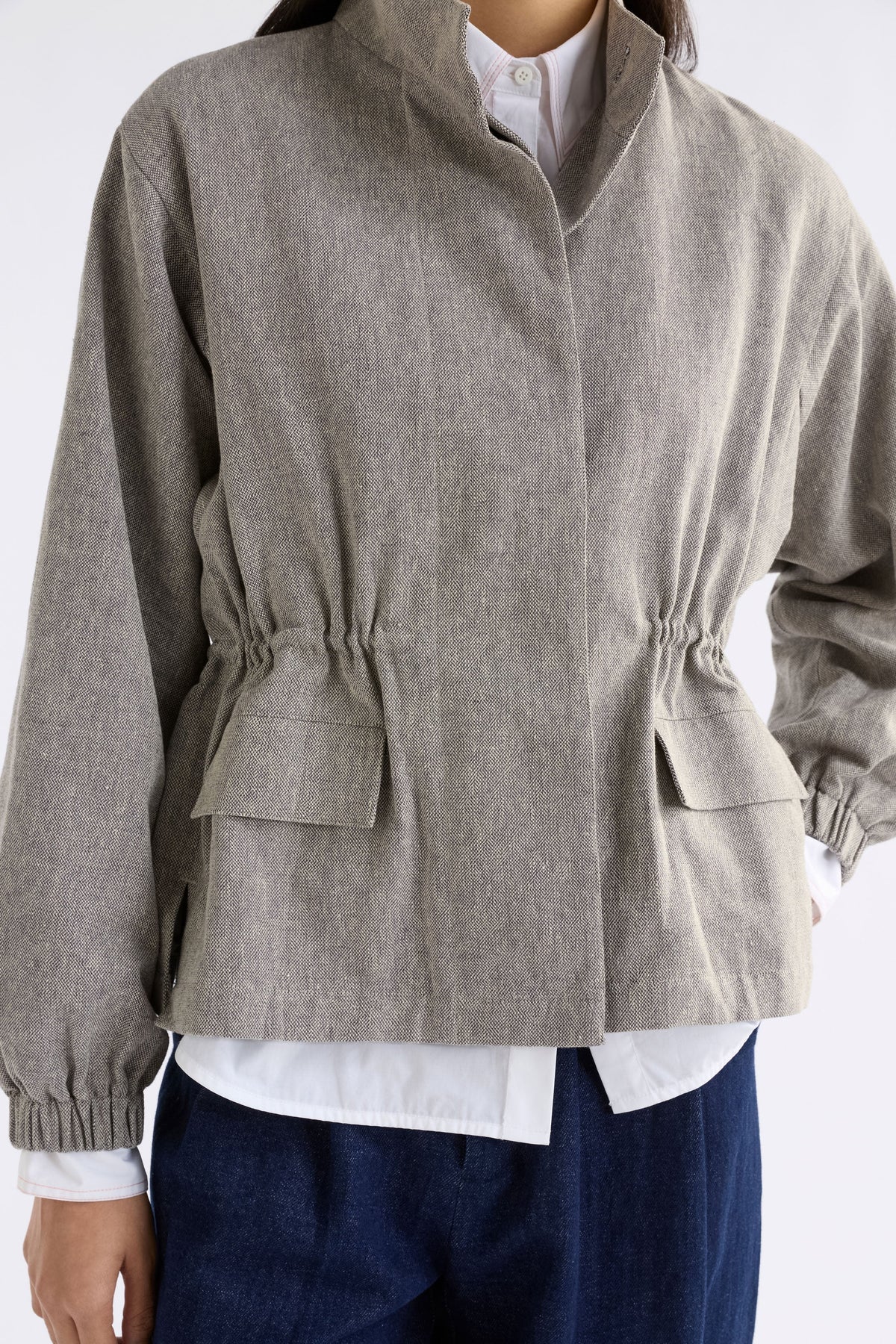 Citte Jacket on Model Close Up | GRAPHITE